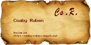 Csaby Ruben névjegykártya